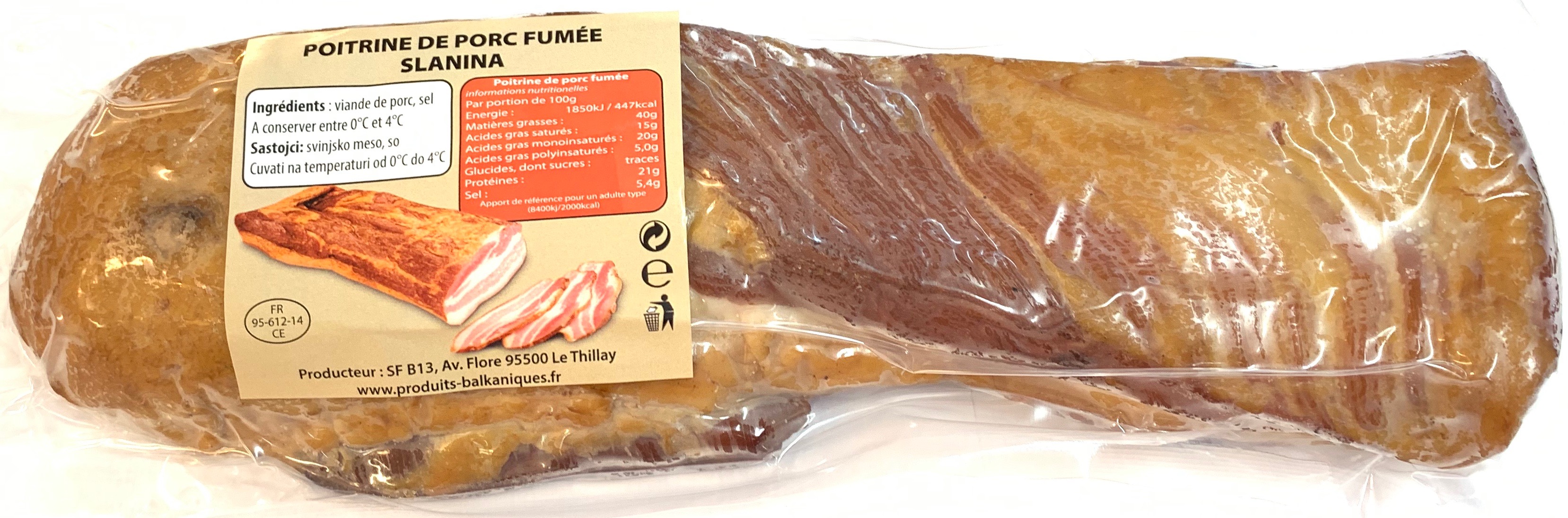 Poitrine de porc fumé 1kg